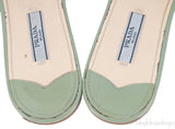 Pastel Green Crystal Open Toe Slide Sandals 38