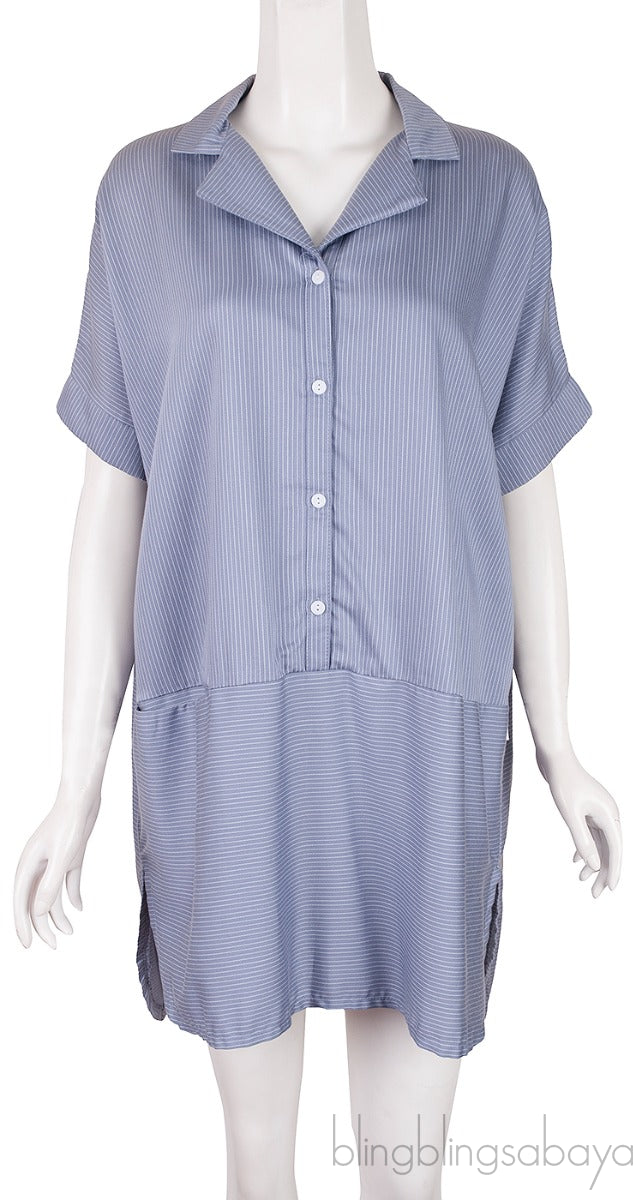 Grey Stripes Sleepwear Top