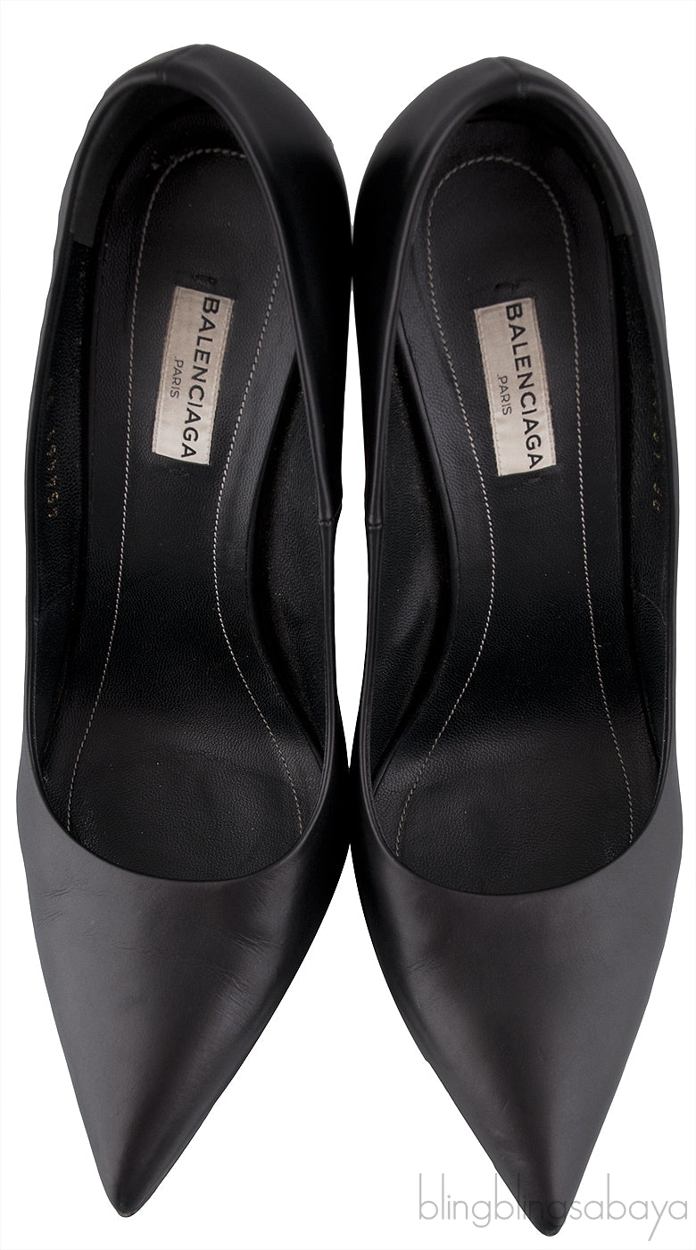 Black Pointed Toe Braided Heels