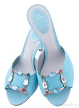 Turquoise Multicolor Stone Python Sandals*