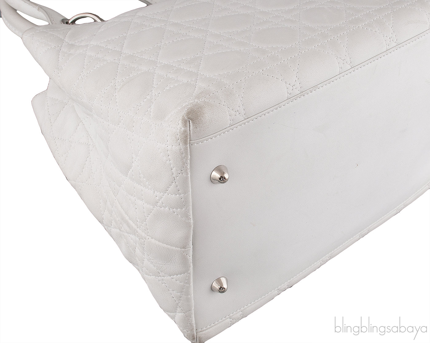 White Quilted Cannage Bag