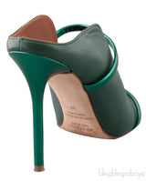 Dark Green Maureen Leather Mules