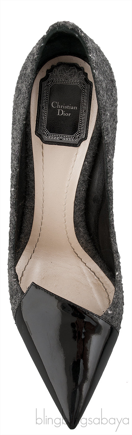 Bi-color Wool Leather Toe Heels