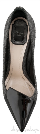 Bi-color Wool Leather Toe Heels