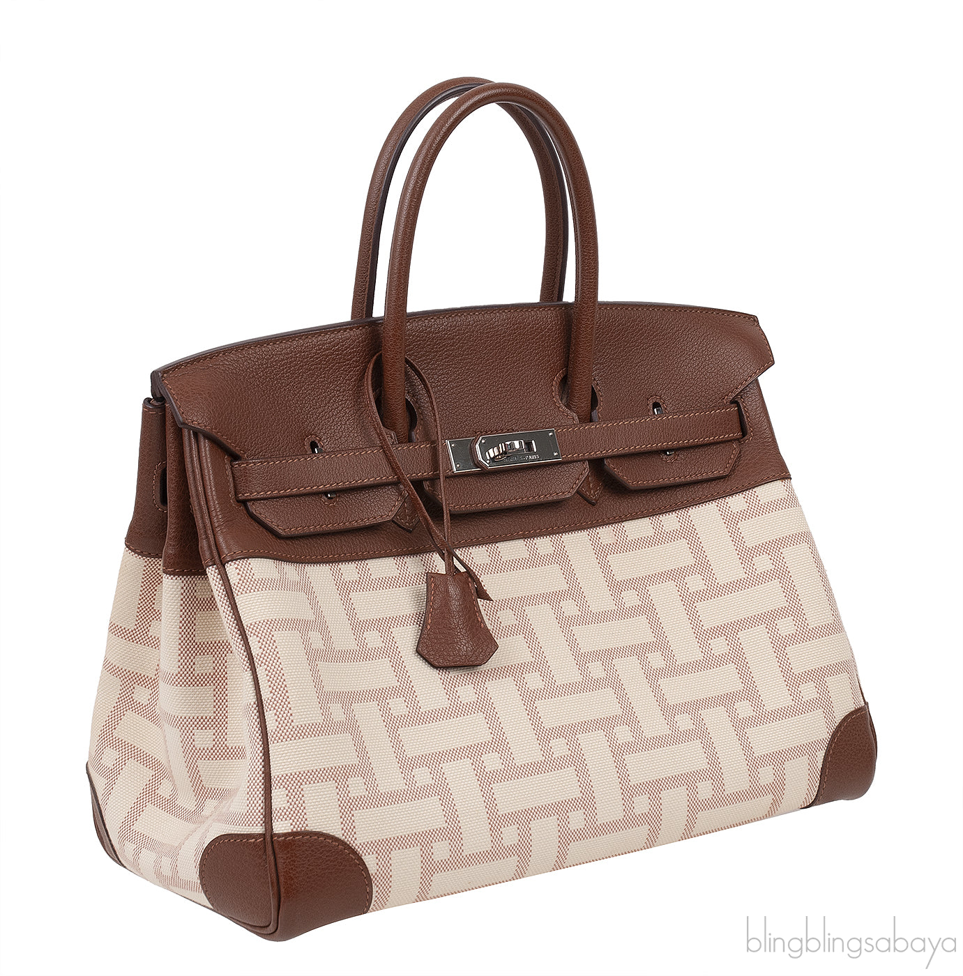 Birkin 35 Mosaic Canvas Buffalo PHW