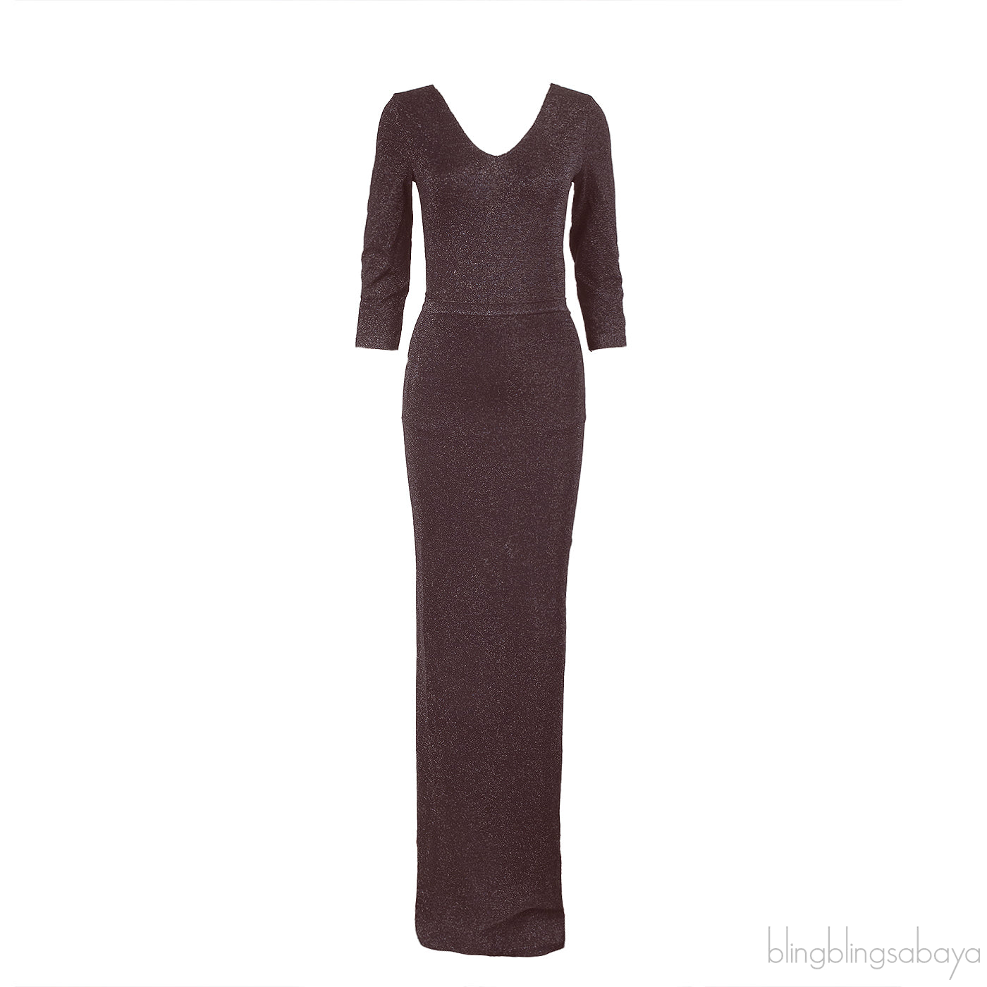 Wolford Burgundy Metallic Bodysuit & Maxi Skirt