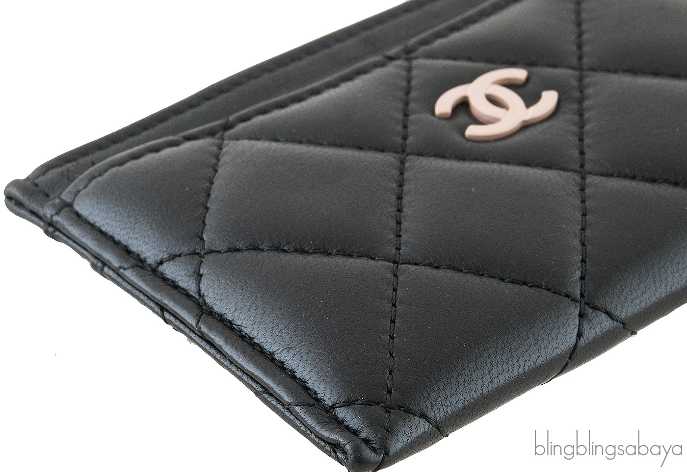 Black & Beige Quilted Cardholder