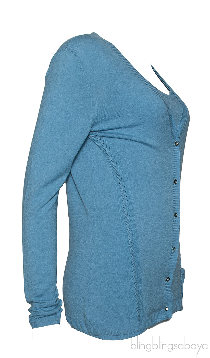 Blue Sleeveless Top & Cardigan