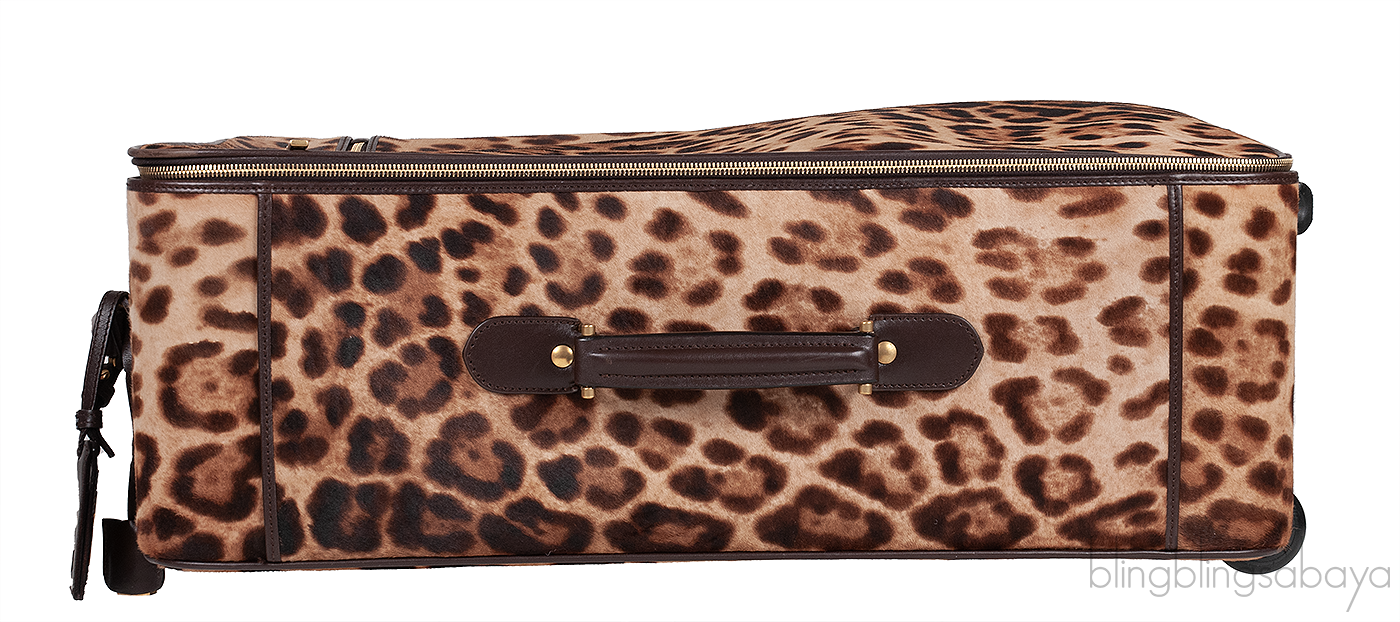 Leopard Pony Hair Medium Luggage Trolley