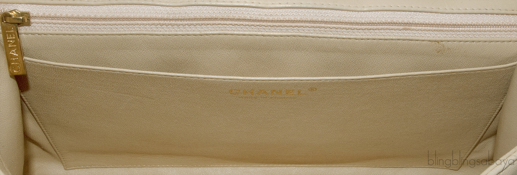 Beige CC Jumbo Flap Bag