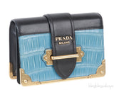 Prada Cahier City Calf Flap Crocodile Bag