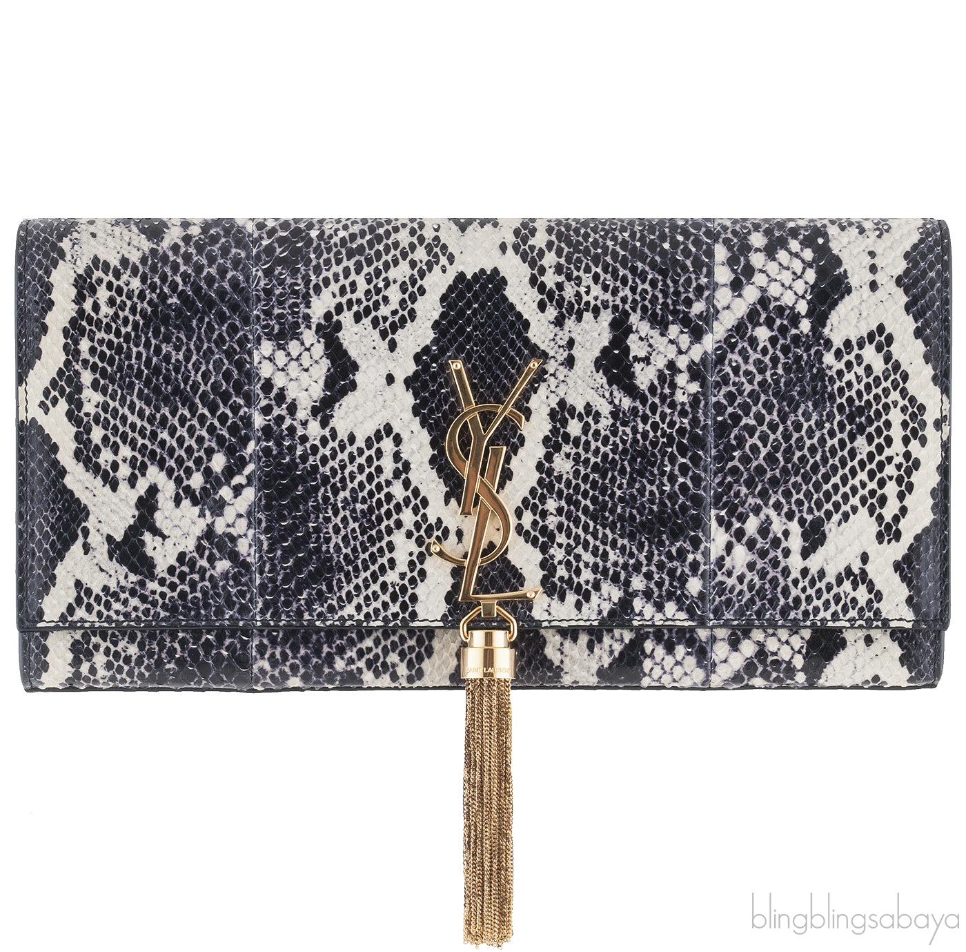 Casandra Monogram Tassle Clutch