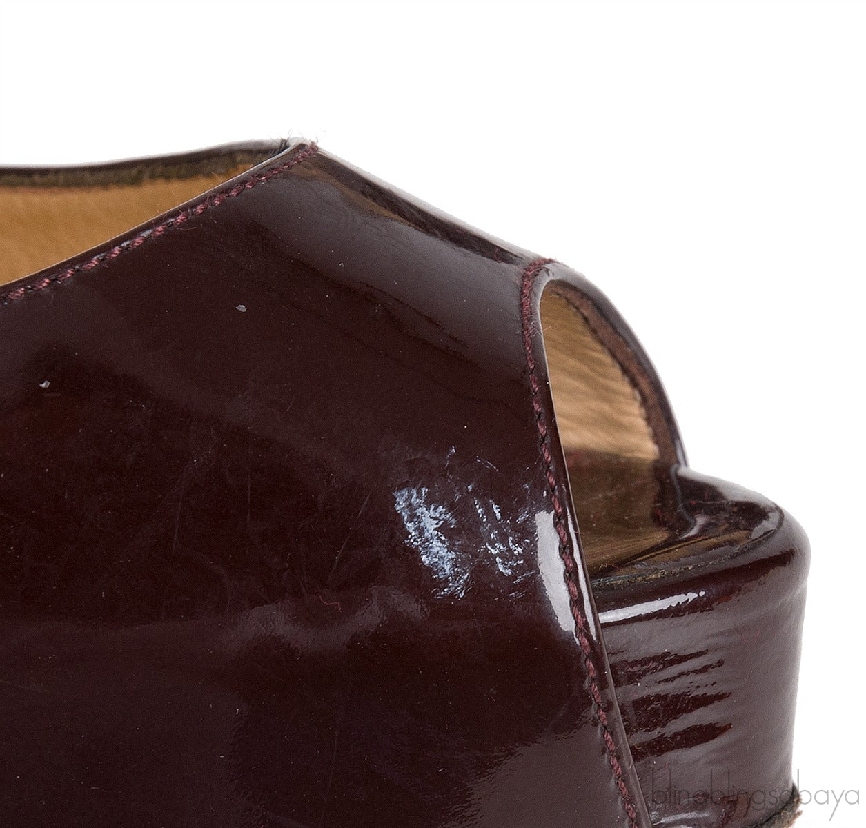 Plum Patent Peep Toe Pump