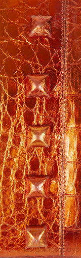 Nancy Gonzalez Orange Crocodile Studded Clutch