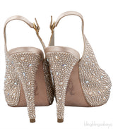 Gold Crystal Platform Heels