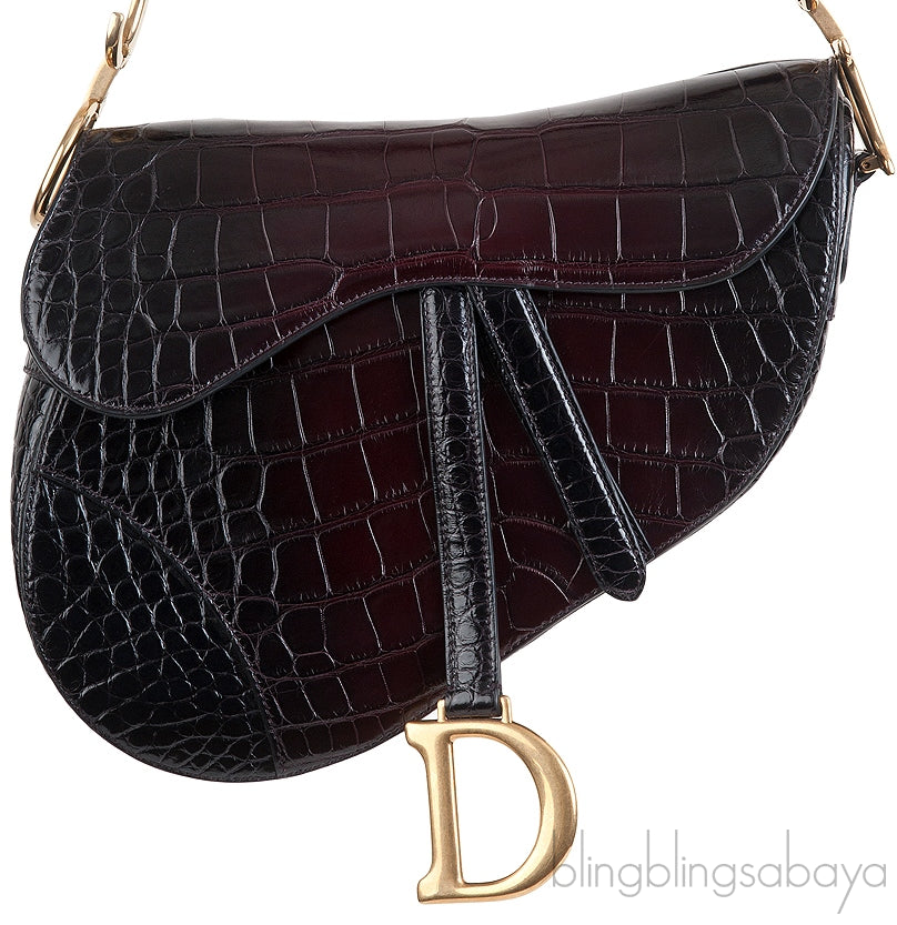 Gradient Crocodile Saddle Bag