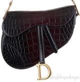 Gradient Crocodile Saddle Bag