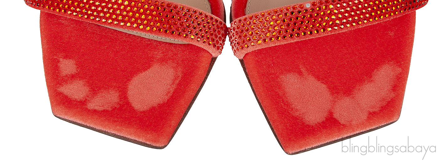 Orange Crystal Slingback Sandals