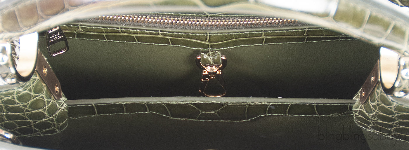 Capucines BB Crocodile Kaki Bag