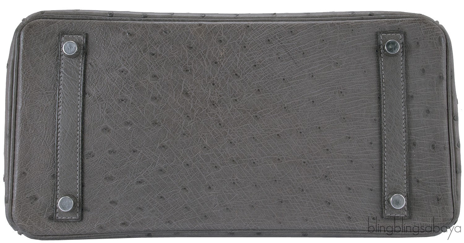 Birkin 30 Grey Mousse Ostrich PHW