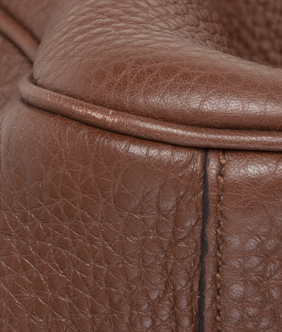 Brown Leather Bamboo Shopper Tote