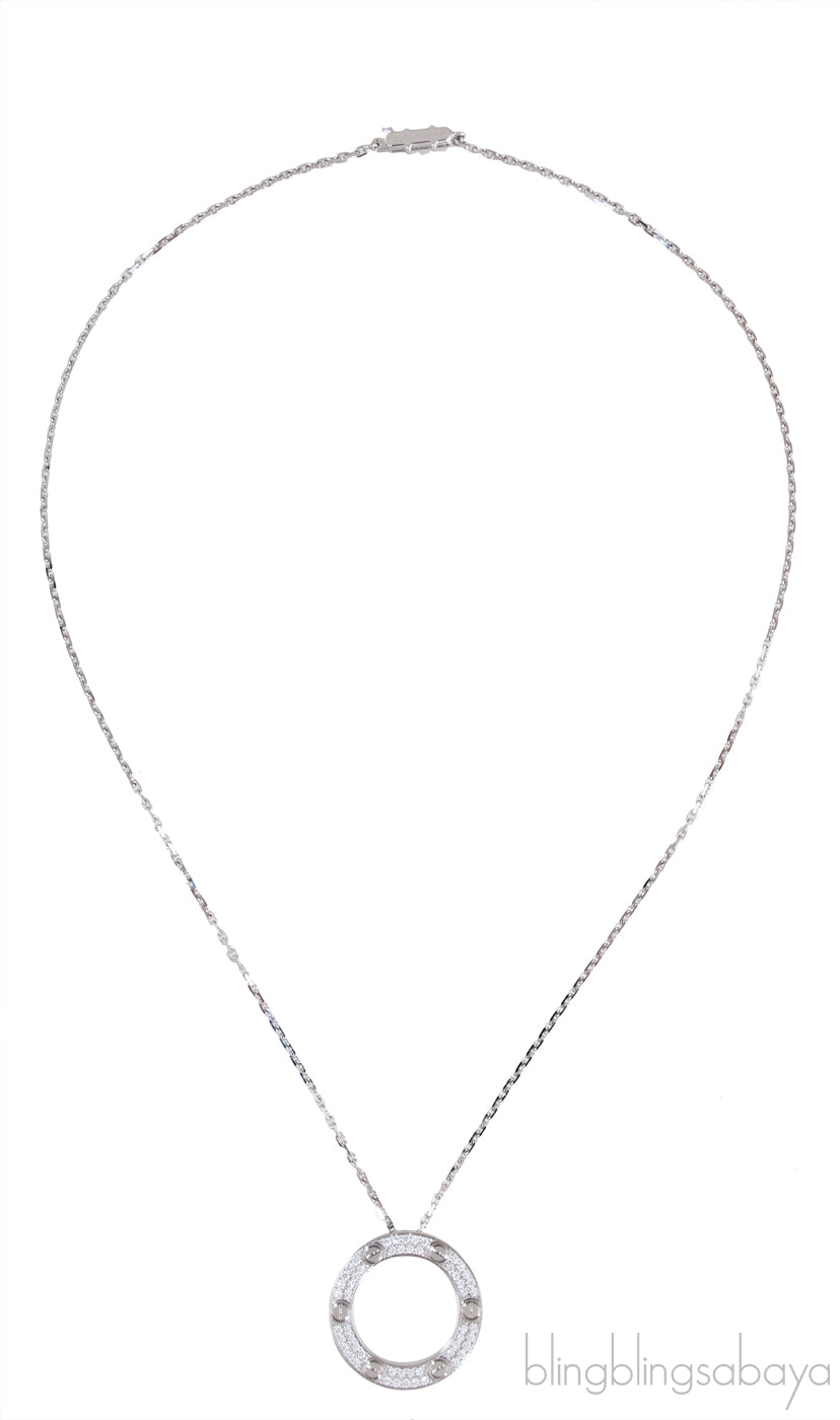 Love Diamond Paved Necklace