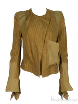 Brown Kaki Textured Blazer
