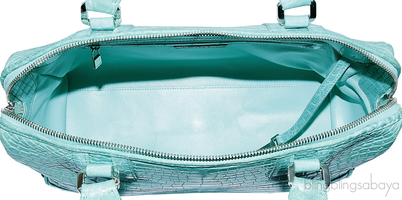 Tiffany Blue Crocodile Handbag