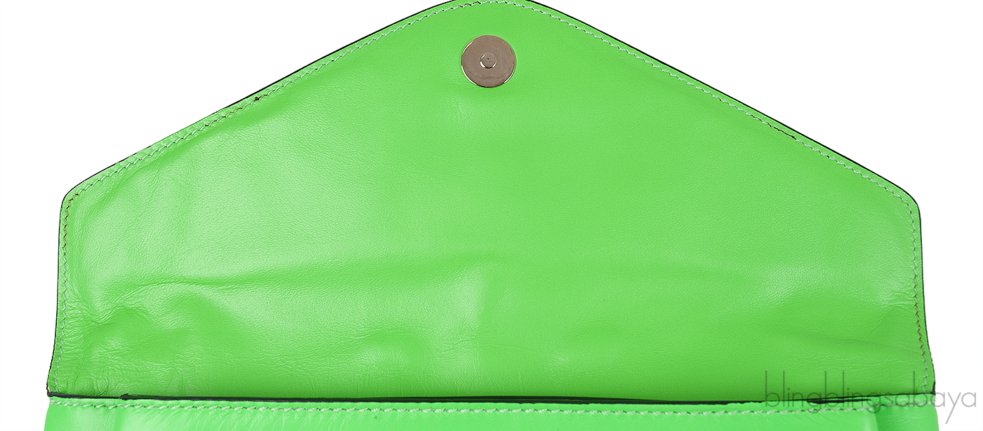 Intrigate Envelope Clutch Neon Green