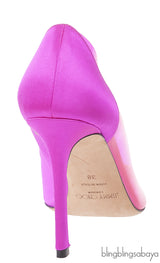 Jimmy Choo Fuchsia Satin Hot Pink PVC Heels 38