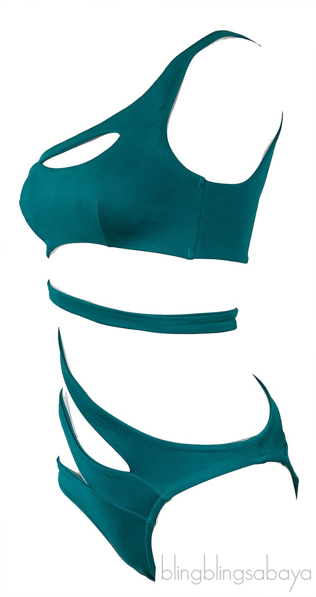 Emerald Green Lexxi Asymmetric  Swimsuit