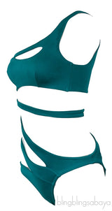 Emerald Green Lexxi Asymmetric  Swimsuit