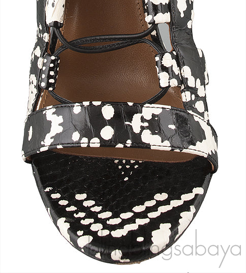 Python Bi-color Lace Up Heels