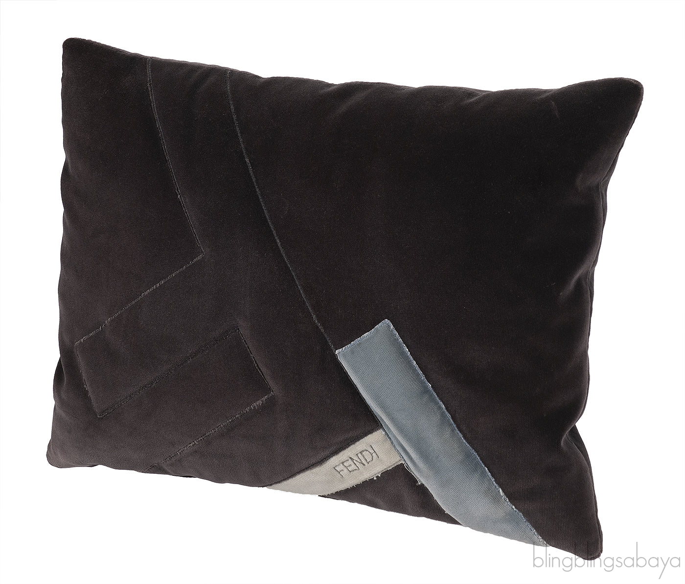 Fendi F Rectangular Grey Cushion