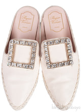 Off-white Crystal Flat Mule