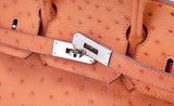 Birkin 30 Orange Ostrich PHW