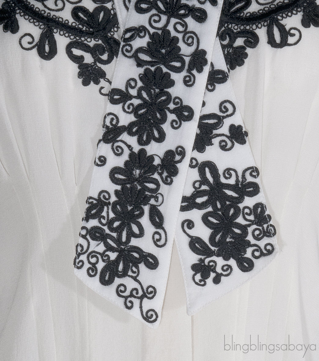 Silk Floral Embroidered Top