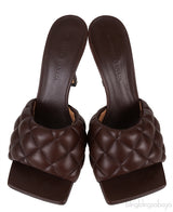 Brown Nappa Quilted Lido Mule Sandals