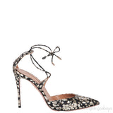 Black & Gold Metallic Pointed Toe Heels
