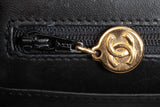 Vintage Black Patent Crocodile Medium Double Flap Bag GHW