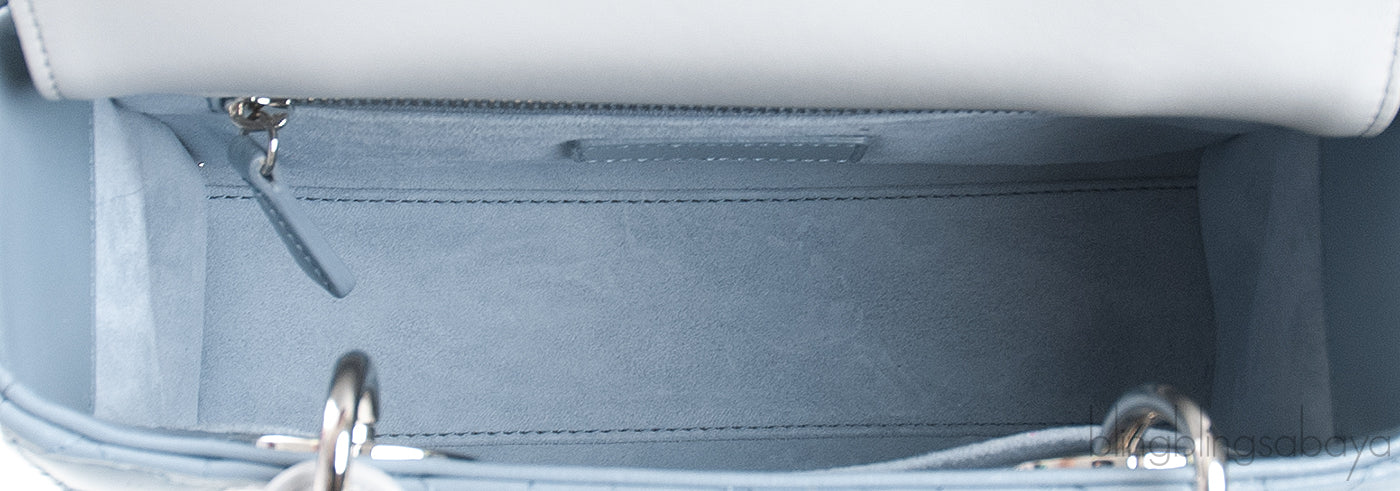 Christian Dior Lady Dior Two Tone Slate Blue And Grey Cannage Shoulder Bag