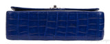 Classic Blue Iris Crocodile Jumbo Flap Bag