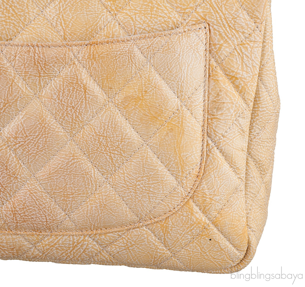 Crinkled Patent Quilted Flap Bag Jumbo