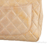 Crinkled Patent Quilted Flap Bag Jumbo