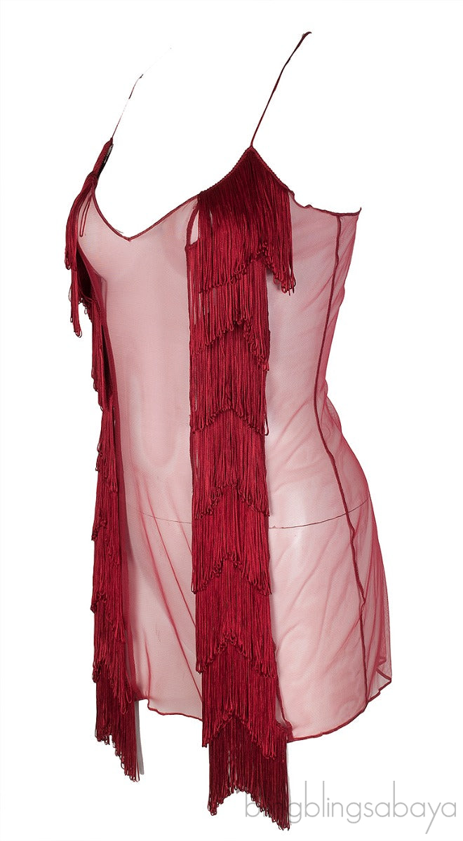 Red Fringe Camisole Top