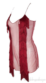 Red Fringe Camisole Top