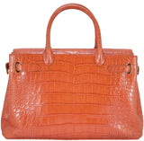 Darcy Orange Alligator Crocodile Bag