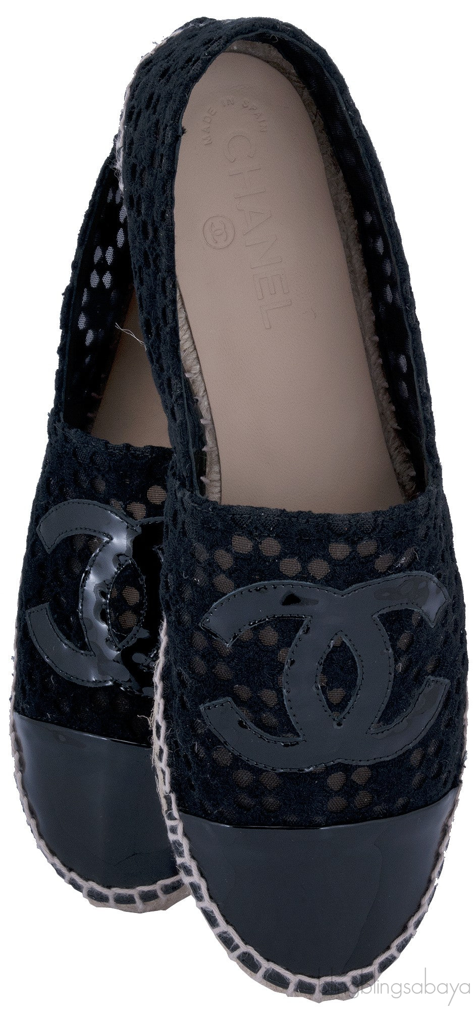 CC Lace Mesh Patent Espadrille
