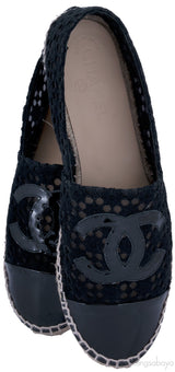 CC Lace Mesh Patent Espadrille