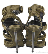 Moss Green Strappy Gladiator Sandals